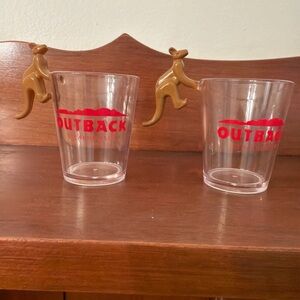 Vintage Limited Edition Outback Steakhouse Kangaroo Sidecar Shot Glass Lot Of 2